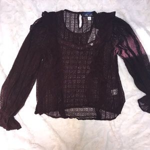 see-through purple top